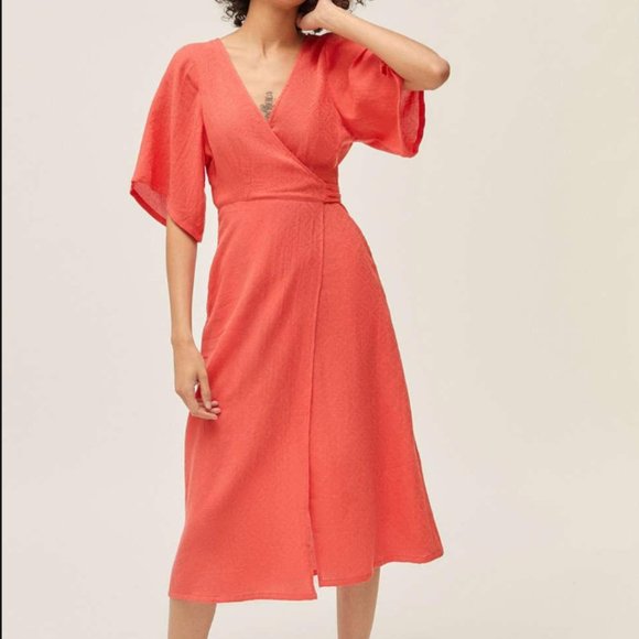 uo kelly surplice midi slip dress